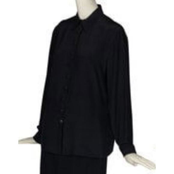 Gianni Versace black silk button down blouse - size 44 - Picture 2 of 4